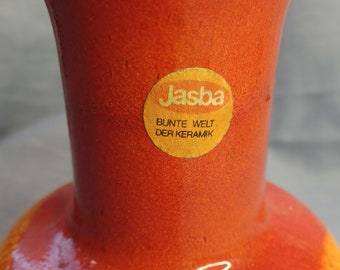 Vintage Vase Orange 70er Jahre von Jasba Space Age Design