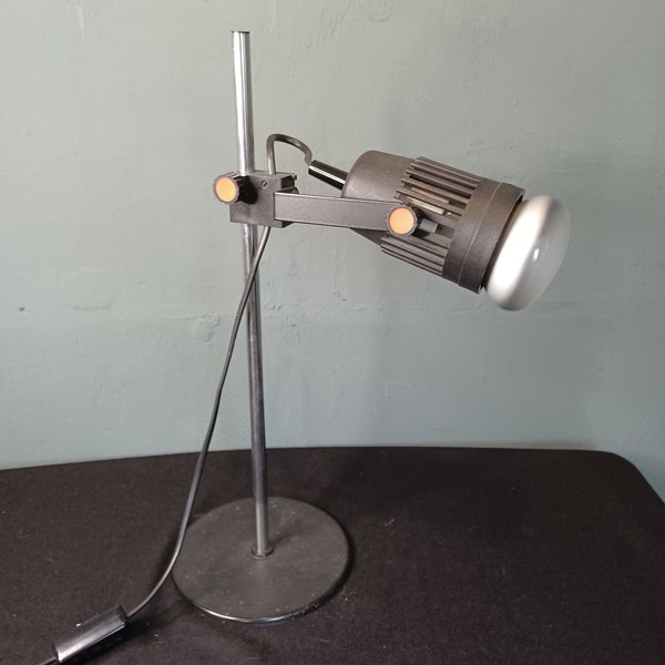 Cool 70s desk lamp made of plastic and metal