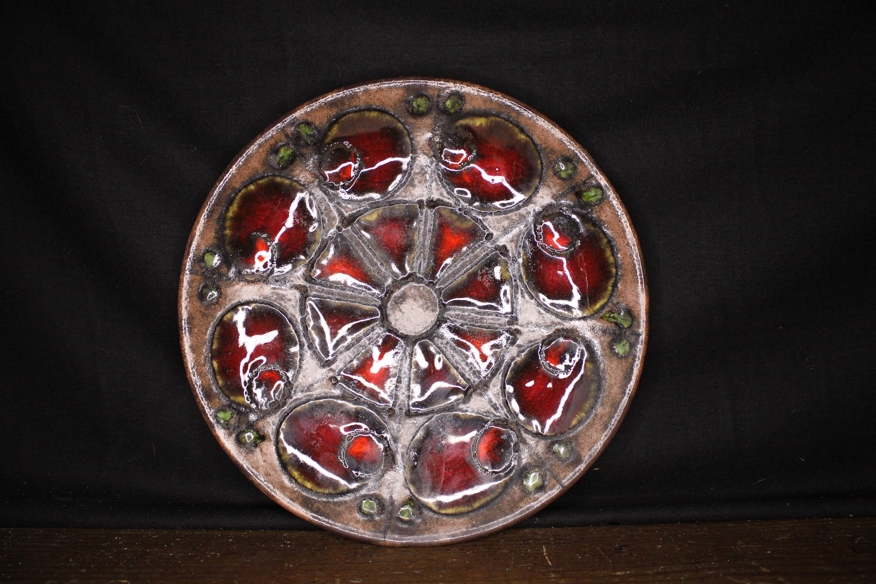 Buy Ruscha 717/2 Ceramic FAT LAVA Design Wall Plate 28 Cm Vintage