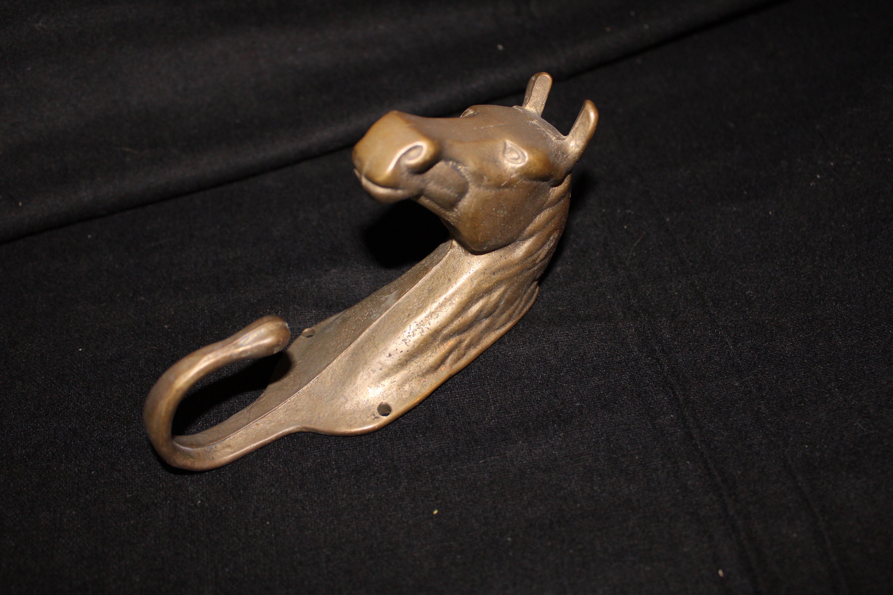 Great Brass Gardrob Hook in the Shape of a Horse's Head. -  Canada