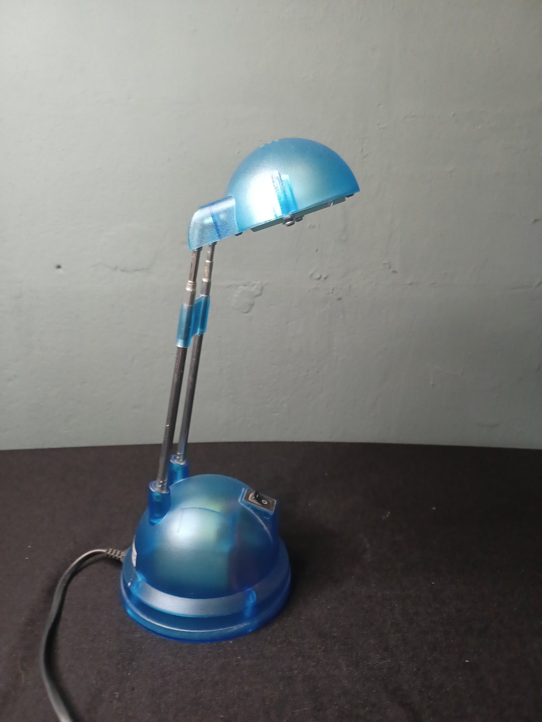Vintage IKEA Espressivo Blue Transparent Telescopic Desk Lamp