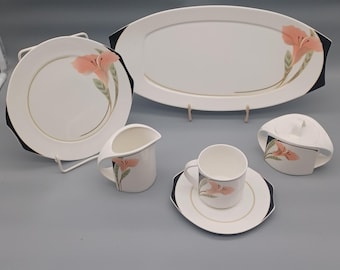 Extra onderdelen Villeroy & Boch Iris Vitro Porcelaine, vaatwasserbestendige koffiekopjes, melkkan, suikerpot, serveerschaal