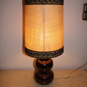 Magnificent 60s 70s TKeramik table lamp with originl shade.