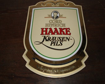 Great Haake Kräusen-Pils enamel sign. 29 x 41 cm