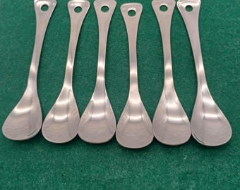 Set van 6 vintage ijslepels van WMF Cromargan. Roestvrij.