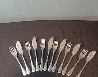 Wilkens Gotland cubiertos de pescado de acero inoxidable para 6 personas 12 piezas mate raro