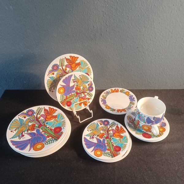 Acapulco Villeroy & Boch 70er Jahre verschiedene Teller, Kaffeetasse