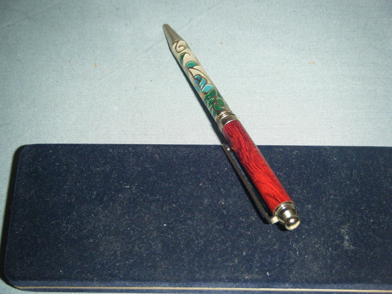 Cloisonne Owari Shippo ballpoint pen in original box NOS image 5