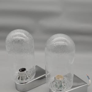 Great pair of vintage bubble glass bathroom lights, mirror lights. Glass and chrome.
