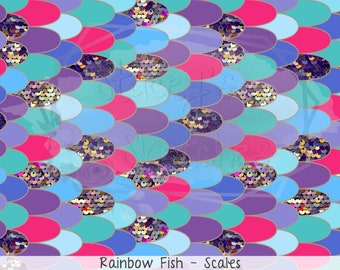 Rainbow Fish Scales Seamless Print | JPG