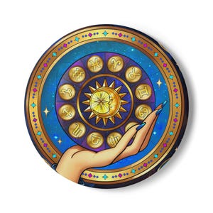 Ceramic Coaster Set, Zodiac Signs Drink Coasters, Astrology Constellation Home Decor, Horoscope Gift, Star Sign Table Coasters, Celestial