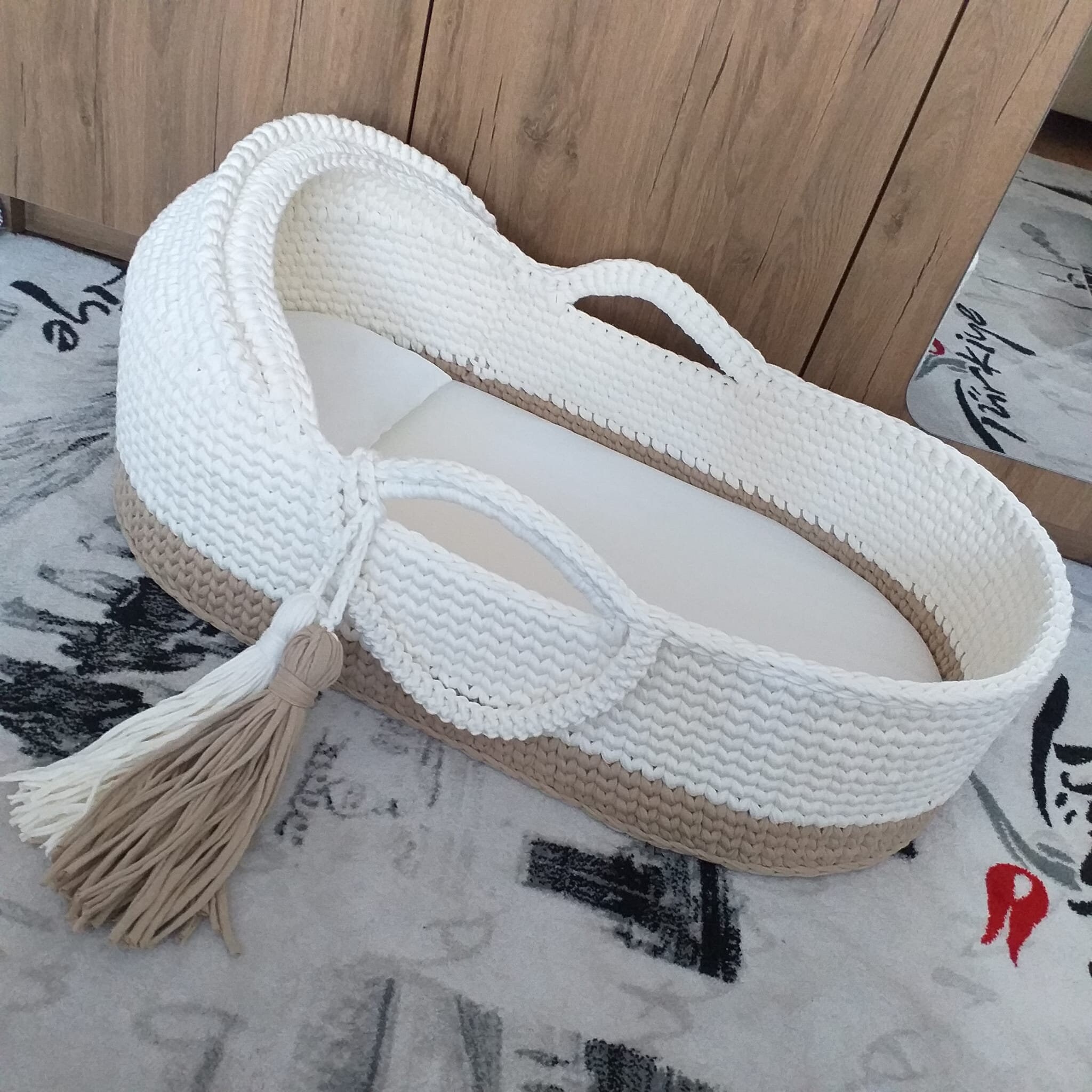 Crochet Moses Basket Customized Baby Many Colors Etsy UK