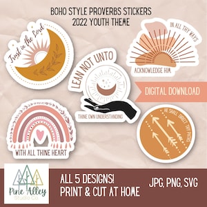 Boho Sticker Pack - LDS Youth Theme 2022 - Proverbs 3
