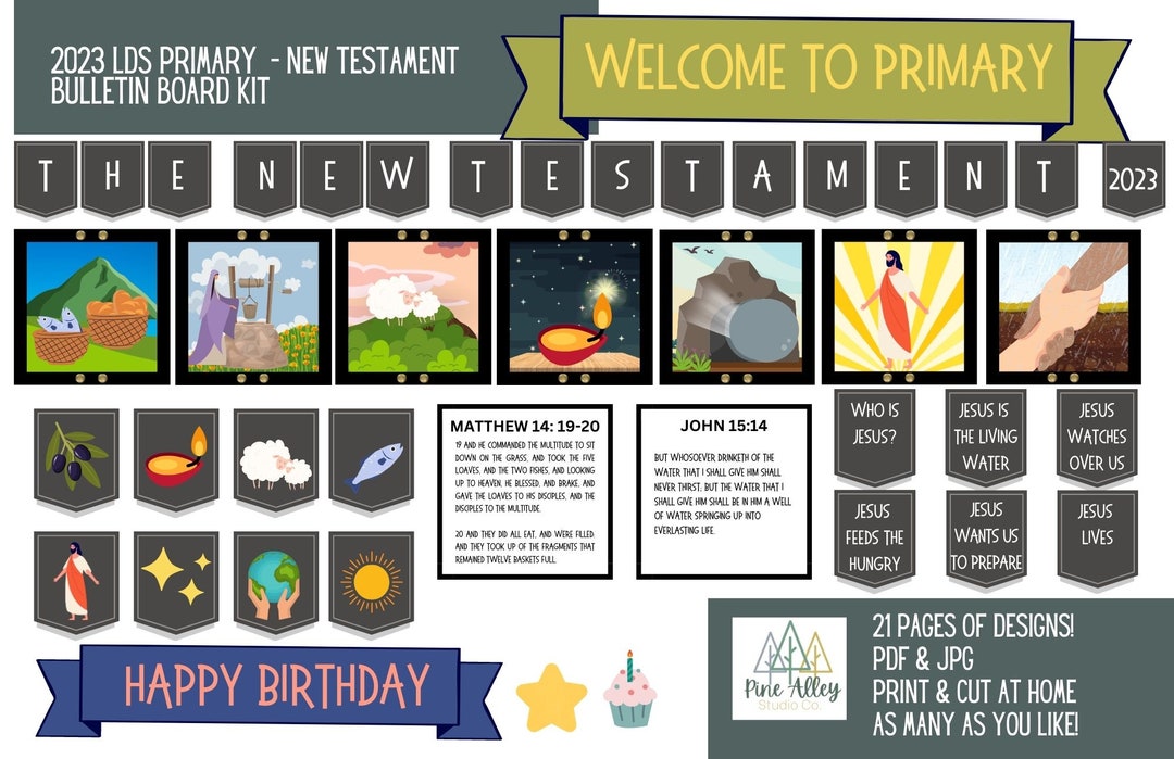 New Testament Theme- LDS 2023 Primary Bulletin Board Printable Kit - Etsy