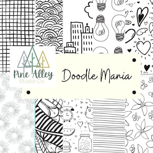 Schwarz und weiß Doodle Digital Paper Design Paket von 10-JPG