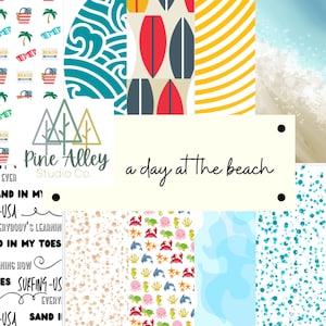 Beach Digital Paper Design Package of 10- JPG