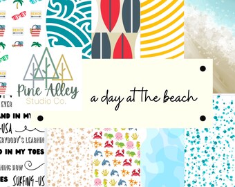 Beach Digital Paper Design Package of 10- JPG
