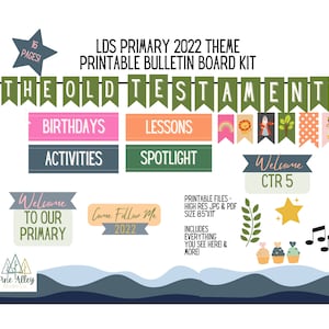 LDS 2022 Primary Come Follow Me Theme Bulletin Board Printables