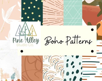 Boho Patterns Digital Paper Design Package of 10- JPG