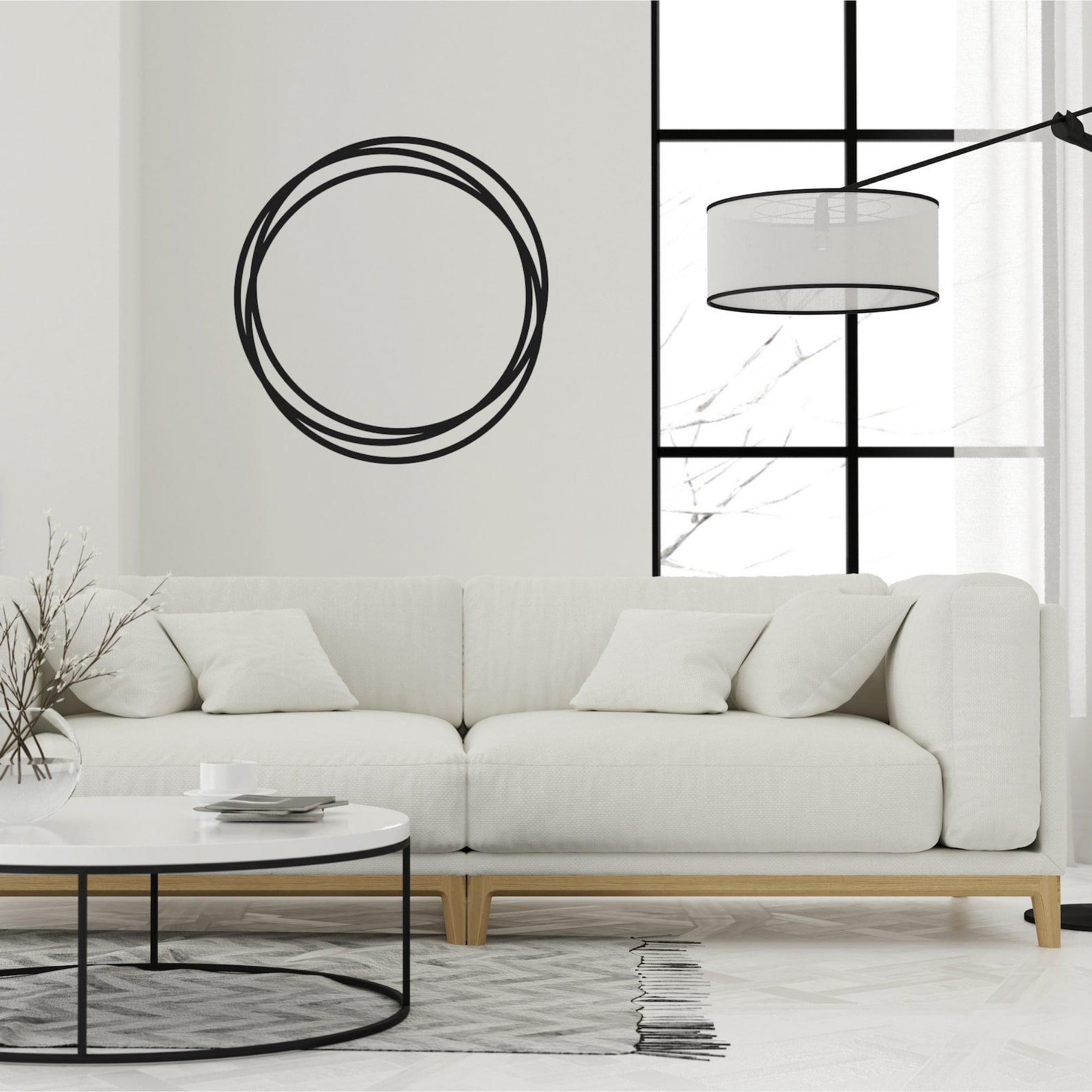 Interlocking Circles Wall Decor Large Wall Art Metal Wall Etsy