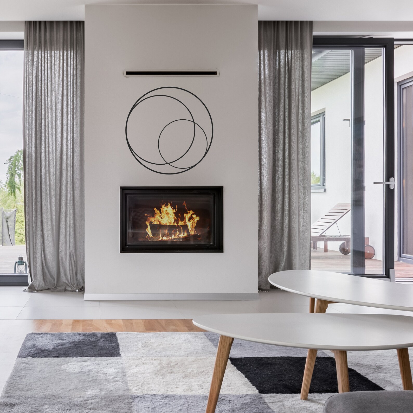 Modern Round Wall Decor Living Room Decor Large Metal Wall Etsy