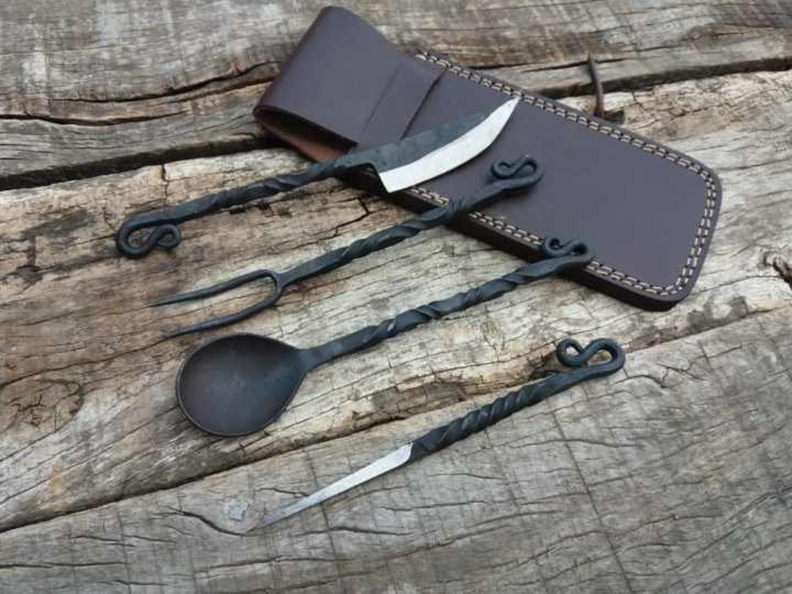 Handmade Antique Medieval Cutlery Set 4 Pcs Etsy