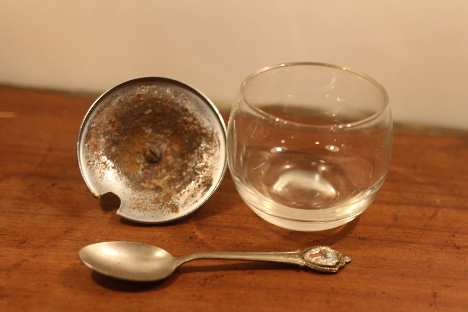 Small Glass Sugar Bowl with Lid & Spoon Etsy