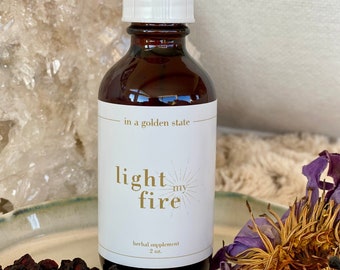 Herbal LIBIDO FERTILITY SUPPORT | Light My Fire tincture with Organic Schisandra, Oatstraw, Shatavari, Blue Lotus & Vanilla; Glycerite