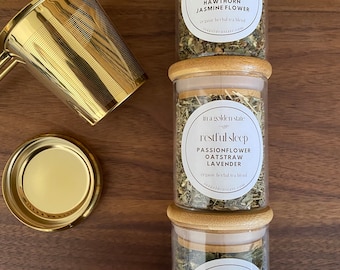 Great Gift Idea | 3 ORGANIC Herbal Tea blends with Gold Infuser | Caffeine free teas; Mothers Day