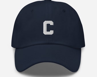 Letter C Dad hat • LETTER Baseball Hat, Embroidered Dad Cap • Monogram Alphabet Initial •