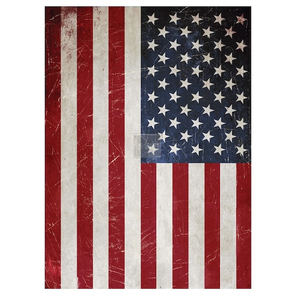 America American Flag Patriotic Transfer by Redesign with Prima, Furniture Transfer Rub on decal