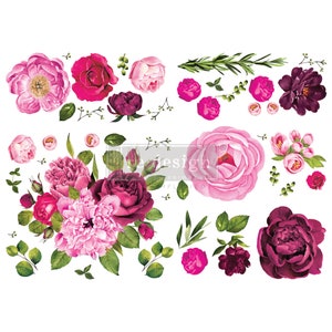 Lush Floral I | Rub On No Water Transfer | ReDesign with Prima | Large Decor Transfers for Furniture