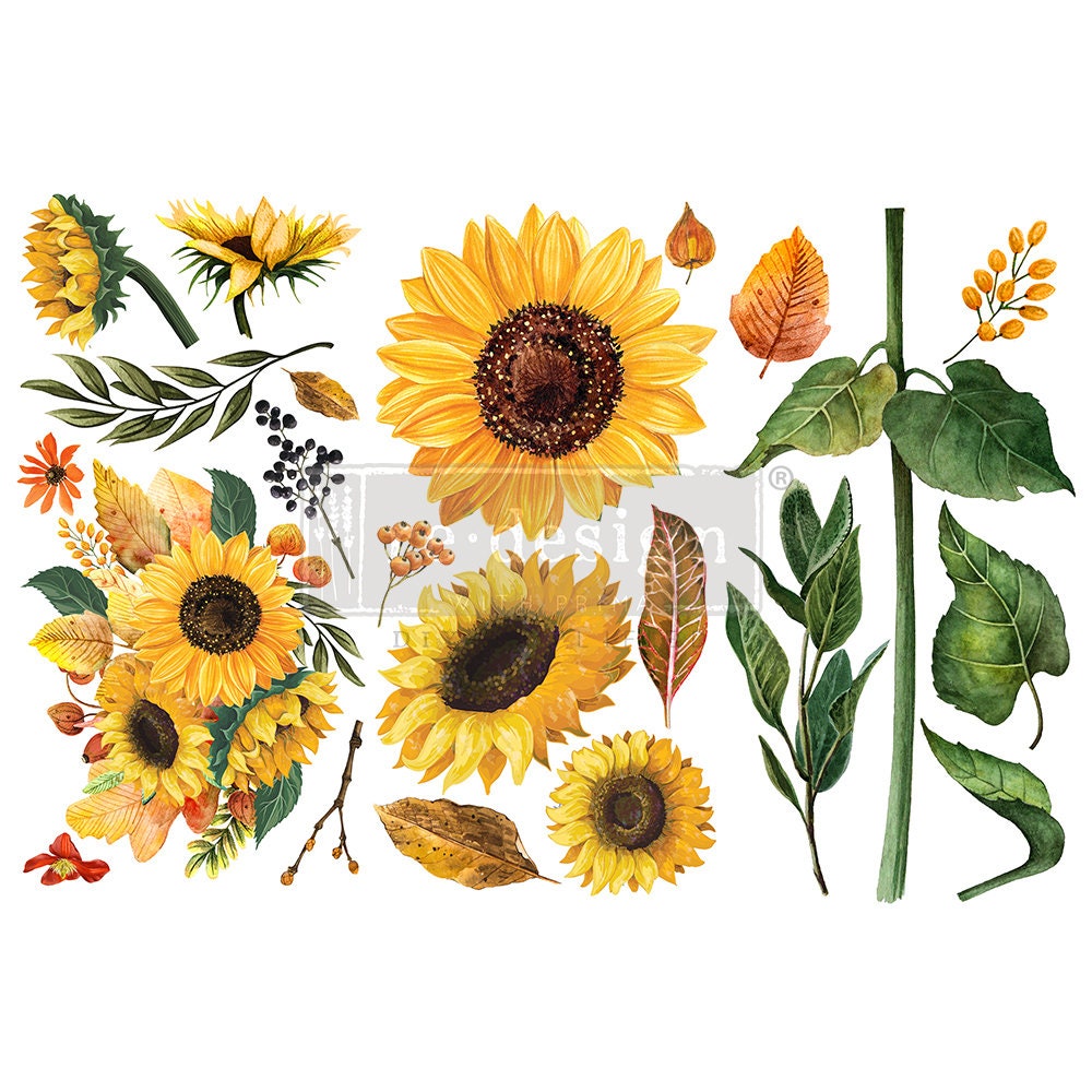 Sunflower Afternoon Transfer by Redesign with Prima, Furniture Transf…