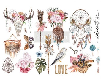 Bohemian solstice | Rub On No Water Transfer | ReDesign with Prima | Small Decor Transfers for Furniture