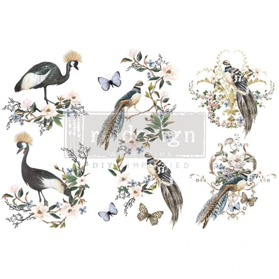 Rare Birds Rub on No Water Transfer Redesign With Prima Small Decor