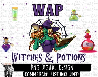 WAP Sorcières et Potions Png | Sublimation Designs Téléchargements | png | Halloween Png | | d’Halloween Sorcière Png | | de conceptions Png | de conception d’Halloween