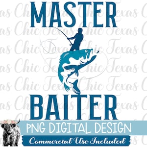Master Baiter, Sublimation Designs Downloads, Png, Digital Designs, Digital Downloads, Png File For Sublimation, Fishing Png, DTG, T Shirt