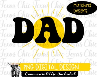 Dad Sun, Sublimation Designs Downloads, Png, Digital Designs, Digital Downloads, Png For Sublimation, Family Designs, Matching Designs, DTG