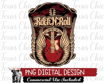 Rock N Roll Png, Sublimation Designs Downloads, Png, Digital Designs, Digital Downloads, Rock And Roll Png, Rock & Roll Design, Sublimation
