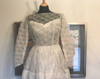 Vintage Cream  50s Wedding Tea dress