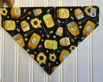 Bee Dog Bandanna Snap On or Tie On Bandana Oh Honey