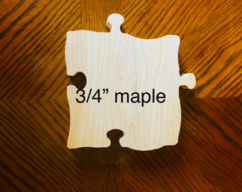 Wooden Puzzle Pieces 3/4" Solid Maple