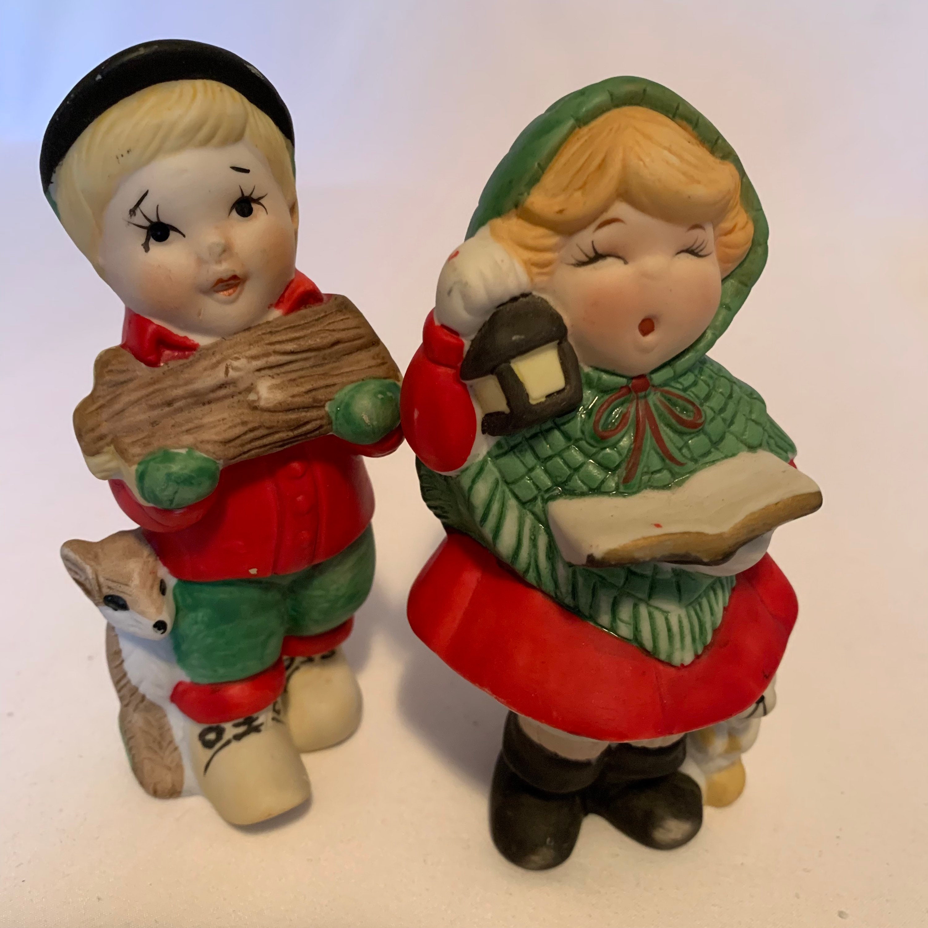 Vintage Christmas Caroller and Woodsman Handpainted Pomanders | Etsy Canada