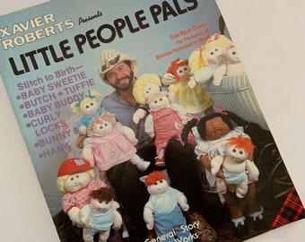 LITTLE PEOPLE PALS Book Xavier Roberts Cabbage Patch Plaid Uncut Pattern and Instruction Book Vintage 1982 2 Doll Styles 7 Hair Styles