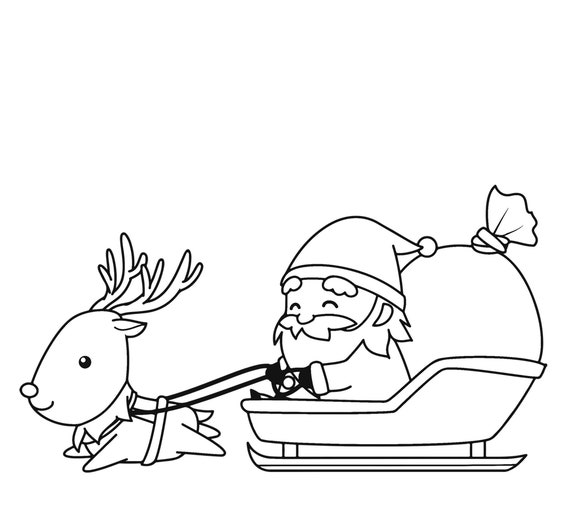 Santa's Sleigh Coloring Page Christmas Coloring Pages