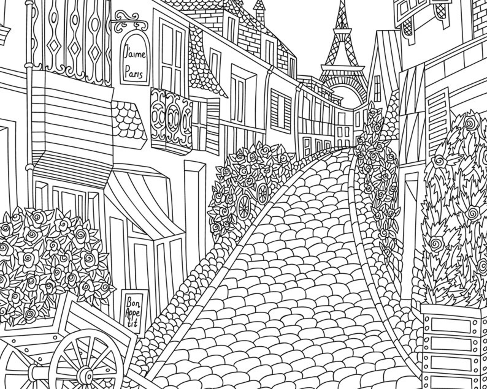 Adult Coloring Pages Cities in Europe 12 Pages Coloring - Etsy