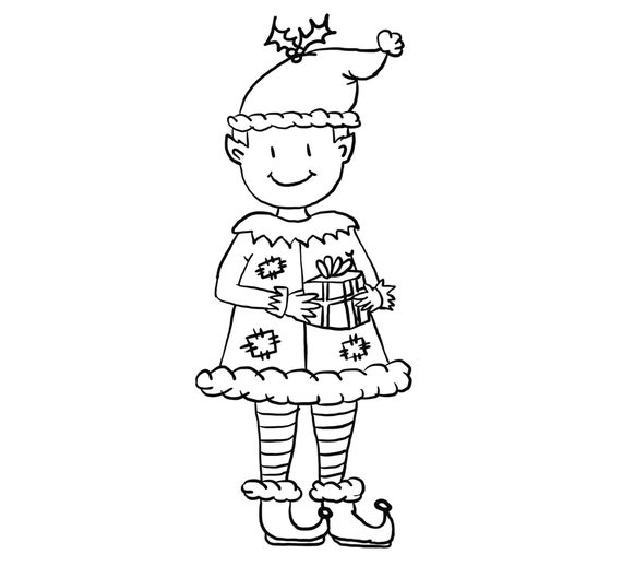 Christmas Elf Coloring Page Kids Coloring Pages Christmas
