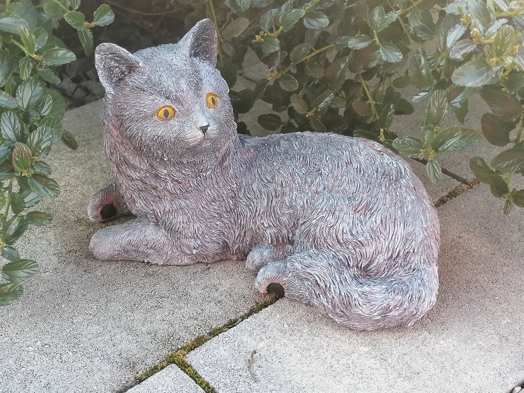 Katzenfigur aus Beton Betonkatze Deko für Garten Etsy.de