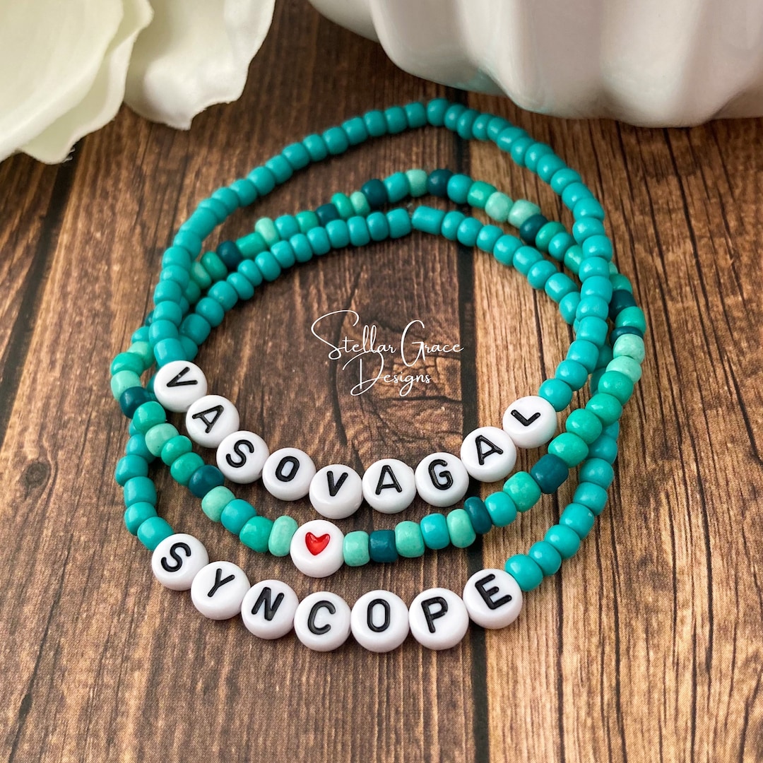 Vasovagal Syncope Awareness Stretchy Stacking Bracelets Set of Three