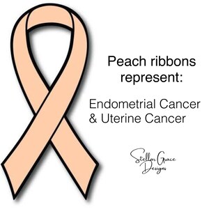 Peach Awareness Ribbon Charm- Uterine Cancer- Endometrial Cancer...